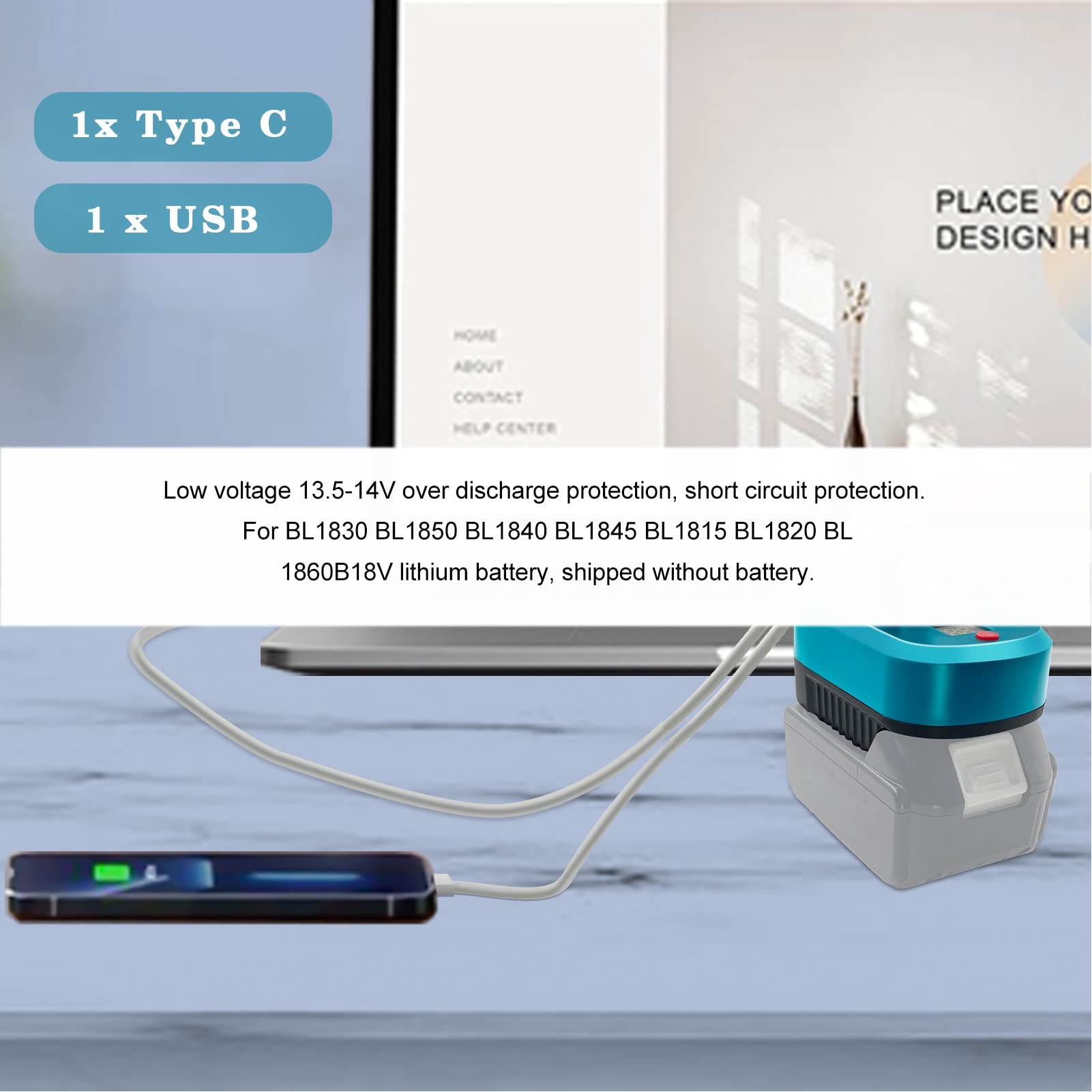 Amazon.co.jp: マキタバッテリー変換アダプター USB-A・USB-C PD 65W